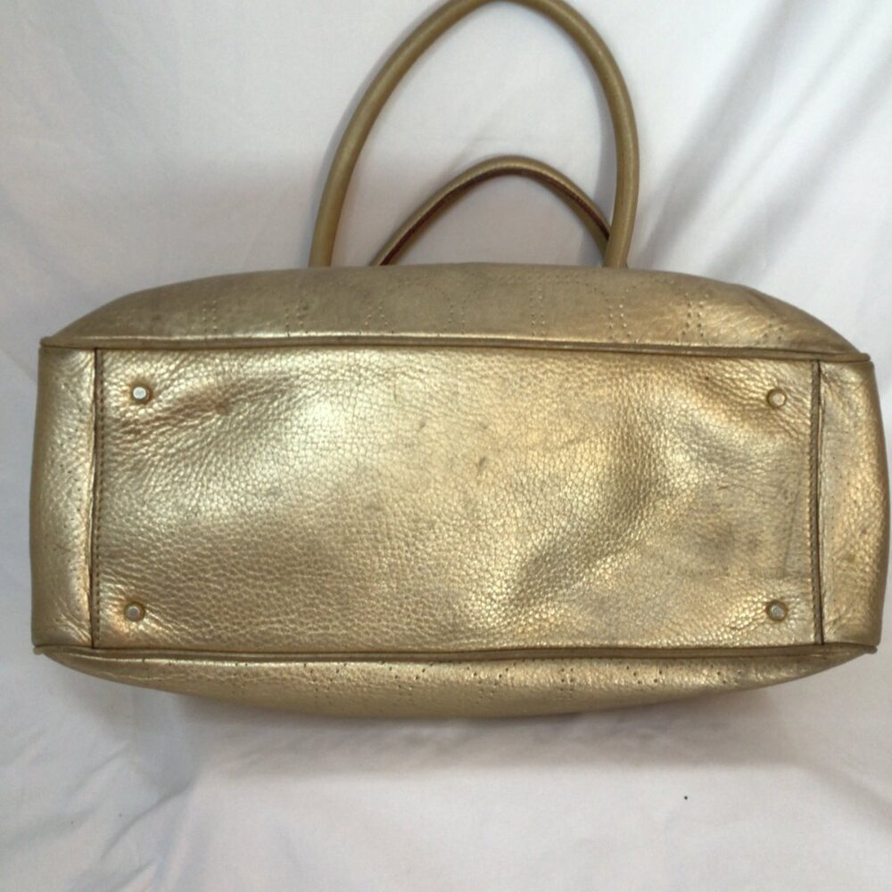 Kate Spade York Street Metallic Gold Leather Satchel • WKRU0812 • Care Cards - Picture 6 of 16